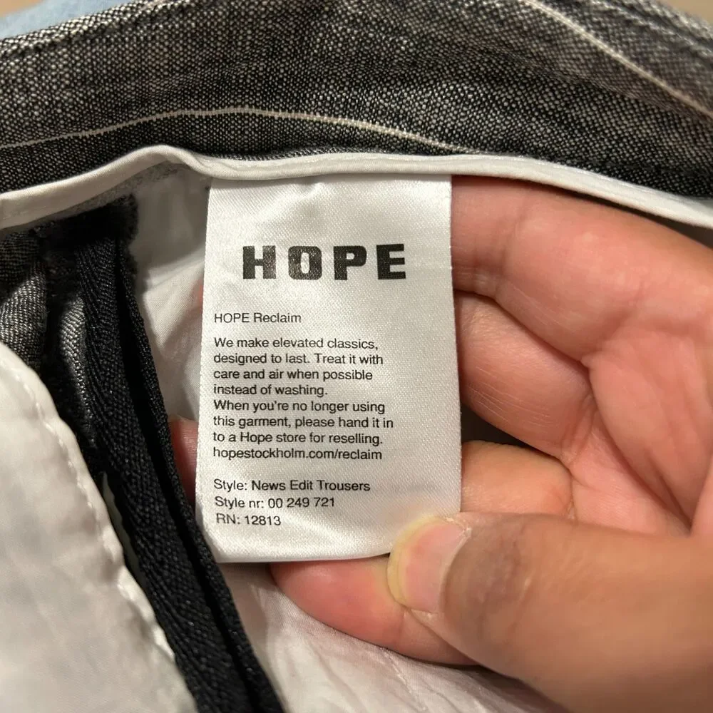 Hope Sweden News Edit Trouser Pants Womens 36/Men 44 US Mens 30 Gender Neutral